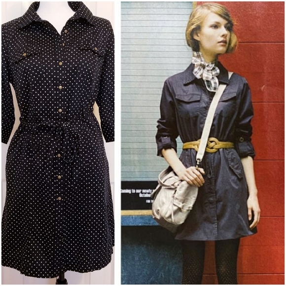 💓SOLD💓 MERONA Polka Dot Shirt Dress Shirtdress - Picture 5 of 13